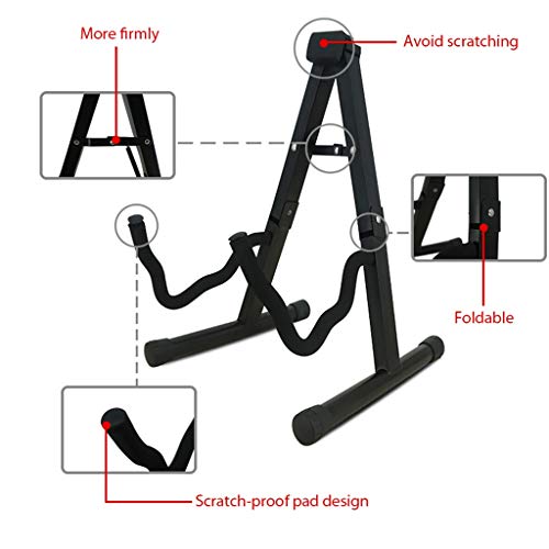 GANFANREN Stand de guitare portable pliable universel pliant trépied léger instrument à cordes de rack businy support de… - Les Beatles, Paul McCartney, John Lennon, RIngo Starr, George Harrison GANFANREN Stand de guitare portable pliable universel pliant trépied léger instrument à cordes de rack businy support de… – Image 7