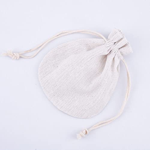 10 bolsas pequeñas de lino con cordón para regalos miniatura 1