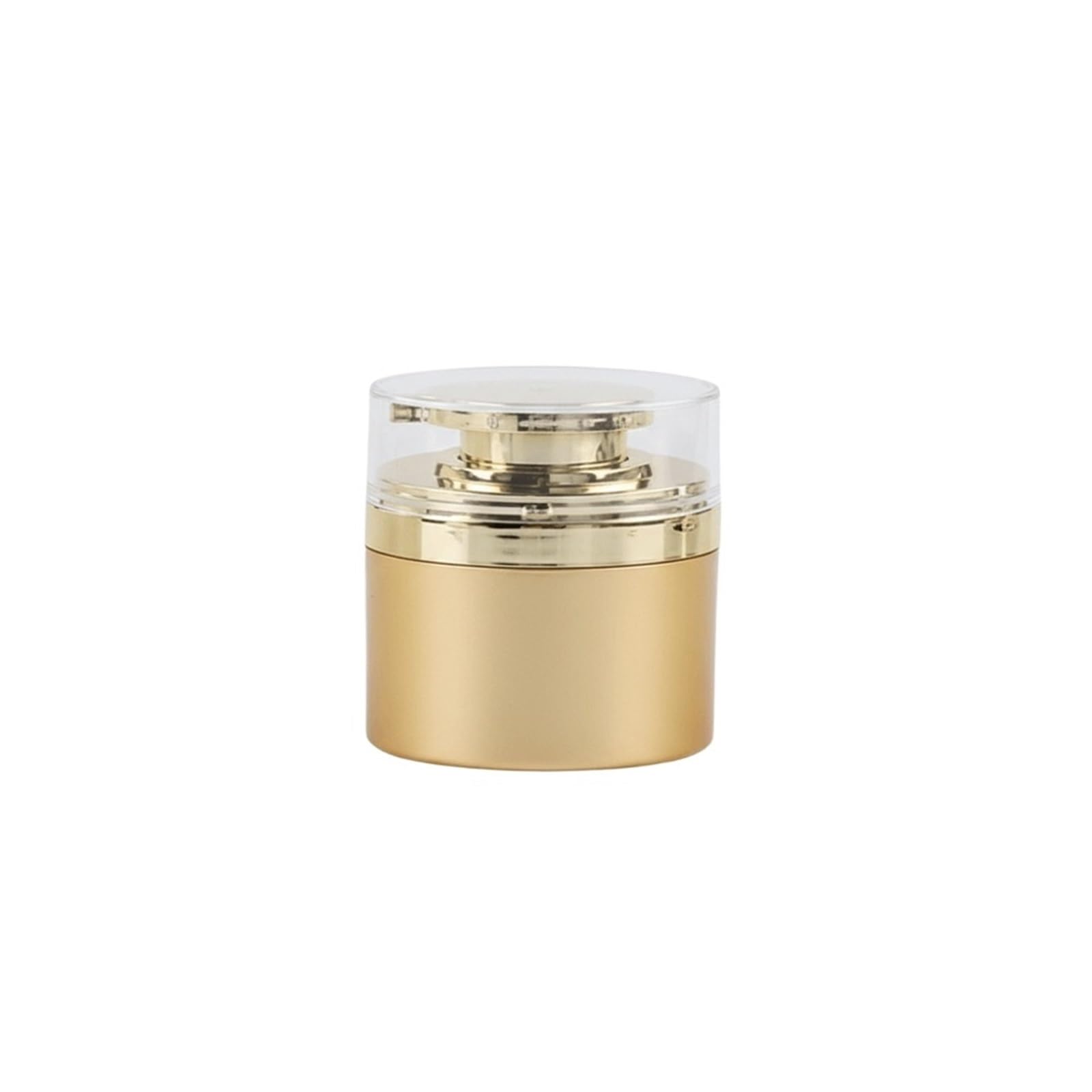 Face cream dispensing jar Portable Vacuum Bottle Lotion Cosmetic Storage Jar Press Cream Skincare Container(Gold-30g)