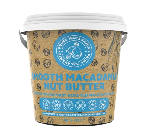 Prime Earth - Smooth Macadamia Nut Butter - 1kg Tub - Made with Macadamia Nuts - No Added Oils, Salts & Sugars - Coeliac, Keto, Paleo & Vegan Friendly - Produced in Small Batches - Made in the UK