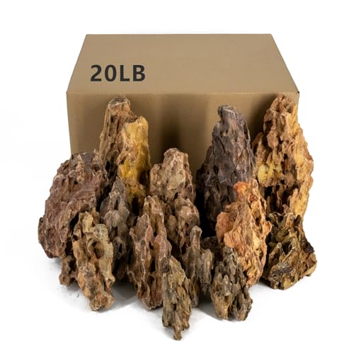 Image of Dragon Rocks Aquarium Rock aquascaping Natural Stone Rocks Fish Tank Decor Rocks for Aquariums Landscaping Model Tank Decoration Aquarium Miniature -20lb (2-8 inch)
