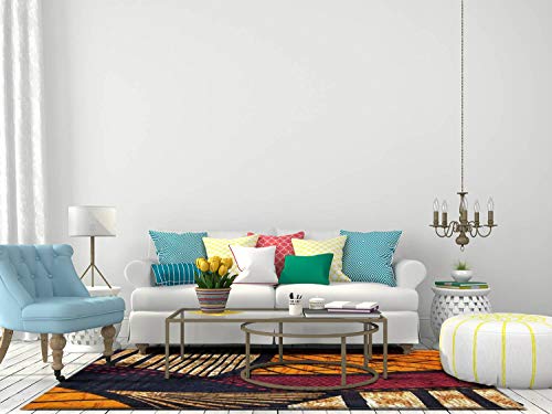 Zoaniml Hot And Warm African Wax Print Area Rugs Non-Slip Floor Mat Doormats Home Runner Rug Carpet For Bedroom Indoor Outdoor Kids Play Mat Nursery Throw Rugs Yoga Mat thumb #3