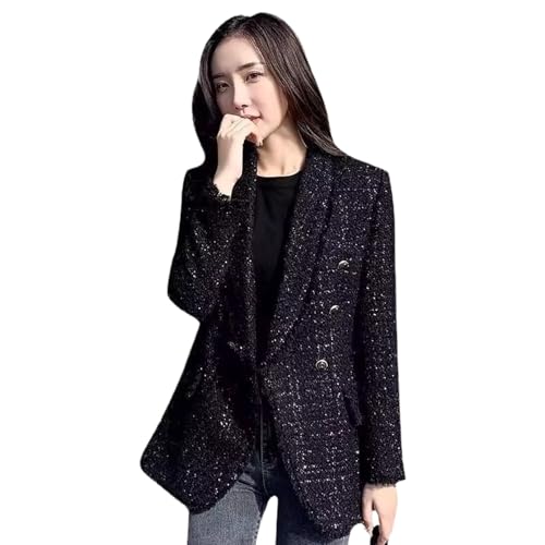 Petit costume femme noir veste printemps automne coupe slim fit chic