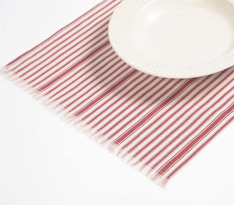 Handwoven Line Striped Handloom Cotton Placemats (set of 4)
