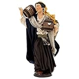 statuine presepe terracotta naturale  Holyart Statuina Donna con Botte Terracotta 35 cm presepe Napoletano