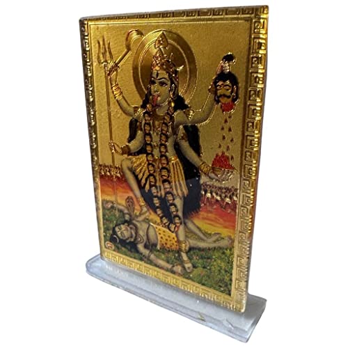 Image of Gold Plated Durga Devi Statue God Kali MATA Rani Maa Kalka ji Showpieces Idol for Car Dashboard,Home,Temple & Offices