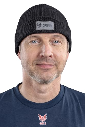 Image of DRIFIRE FR Winter Beanie, Flame Resistant Knit Cold Weather Hat, Black