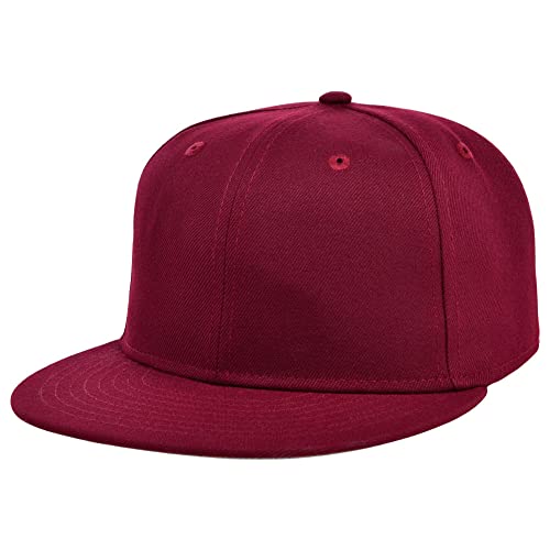 Lids Blank Full Court w/Colored Under Visor Fitted Cap Maroon/Grey