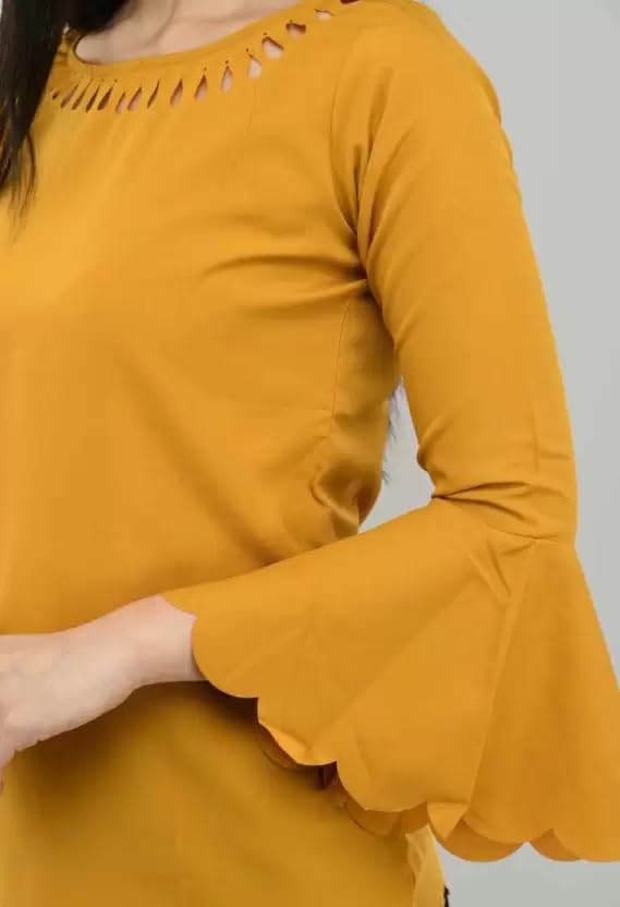 Image of ZohaCollection Women Crepe Top for Office, Daily, Casual Wear Top for Women /Girls Top