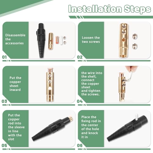 Cables 2/0-4/0 AWG conectores Camlock CLS40 accesorios bloqueo leva 400A 6