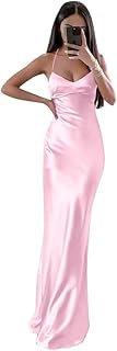 Satin Bridesmaid Dresses for Women Long Mermaid Prom Dress Spaghetti Strap Formal Evening Party Prom Gowns for Wedding - Buy now