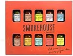 Smokehouse by Thoughtfully, Gourmet Hot Sauce Gift Set, Flavors Include Mango Habanero, Buffalo, Bacon Cayenne, Smoky Bourbon, Fire Jalapeño and More, Hot Sauce Variety Pack, Set of 10