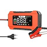 Carregador de Bateria Automotivo Inteligente 12V com Função Reparadora de Pulsos - Display Digital Bivolt para Carro, Moto, Caminhão e Veículos Agrícolas