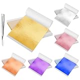 【Breite Anwendung】 Unser Blattgold-Set ist perfekt für DIY-Kunstprojekte, Gemälde vergoldeter Statuen, Bastelpasten, Gold- und Silberdekorationen, Vergoldungshandwerk, Nagelkunst, Herstellung von Schmuck aus Harz, Gesichtsmasken, glänzende Decoupage, Schleimmalerei, Heimdekor, Vergoldung von Möbeln, Gebäuden und viele andere künstlerische Unternehmungen. Diese Kupferblätter sind dekorative Materialien für Handwerk, Kunst, Dekorationen und mehr.
