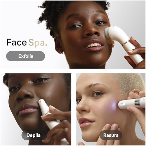 Miniatura 7 de Braun Silk·épil 9 Flex SkinSpa Depiladora Eléctrica Mujer con FaceSpa Pro Y Mini Depiladora Facial, Cabezal Flexible, Set Todo-en-Uno, Depila, Rasura Y Recorta, Resistente al Agua, 9-681 3D, Oro