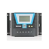 Regulador de carga solar de 60 A para sistema de 12 V/24 V/36 V/48 V. Adecuado para baterías de litio y líquidos