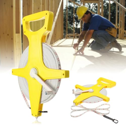 Trena De Fibra 30M Fita 13MM Carretel Medir Obra a Distancia