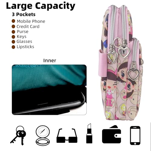Image of JANKS Small Crossbody Bag for Women - Mini Phone Purses with Crossbody Strap and Wallet - Nylon Arm Bag