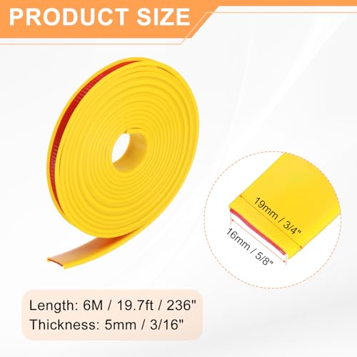 QUARKZMAN U-förmiges Kantenband, 16 mm x 6 m, selbstklebendes, Flexibles TPE-Furnierband, weicher Kantenstreifenschutz für Möbel, Schränke, Tische, Schutzreparatur, Gelb