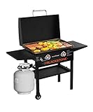 Blackstone 1883 Gas Hood & Side Shelves Heavy Duty Flat Top Griddle Grill Station for Kitchen, Camping, Outdoor, Tailgating, Countertop, 28', Black