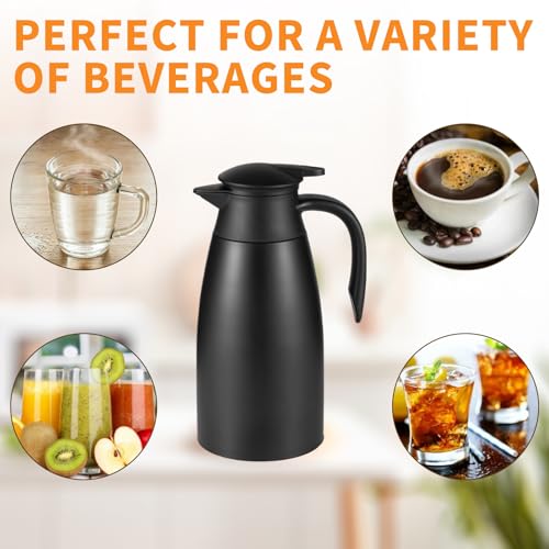 Jarra térmica de 2 L con doble pared de acero inoxidable para mantener tu café siempre caliente 6