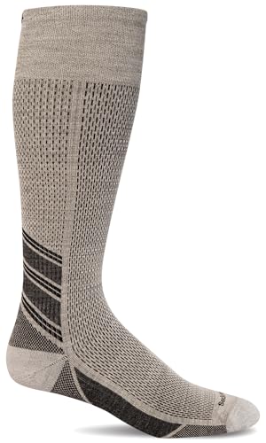 Sockwell Men's Circuit OTC Firm Graduated Compression Sock, Natural - M/L