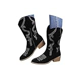Kazynaptix Cowboy Boots for Women Pointed Toe Floral...