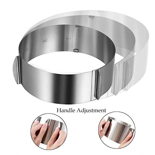 Utooo Stainless Steel Adjustable Round Cake Ring Mold, 6 To 12 Inches Cake Mousse Mold For Baking #TOP3
