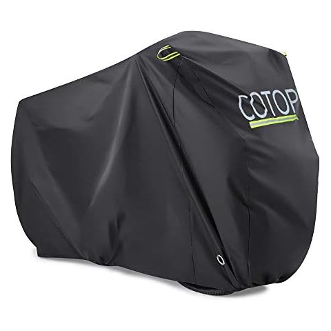 COTOP Bike Cover Waterproof, Nylon Bicycle Cover Outdoor, Weather Protection Cover with Lock Holes, Rain Sun UV Dust Proof Accessory for Mountain Bike Road Bike (210T(Thin)) Cover
