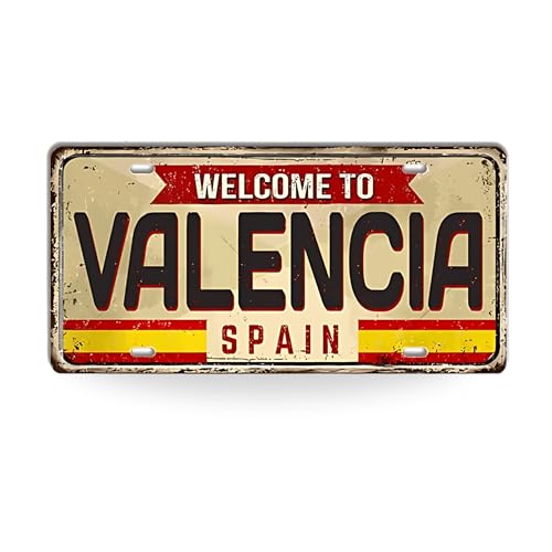 Targa Vintage in Metallo Città Spagnole – Insegna Decorativa 30x15cm – Segnaletica da Parete per Casa, Ufficio, Bar o Caffè (21 Valencia)