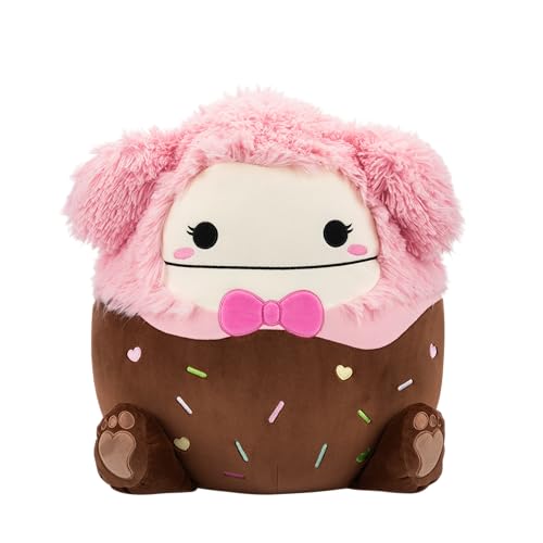 Squishmallows Brina Bigfoot Rose Trempée dans Le Chocolat Original de 40 cm – Peluche de la Saint-Valentin Officielle Jazwares