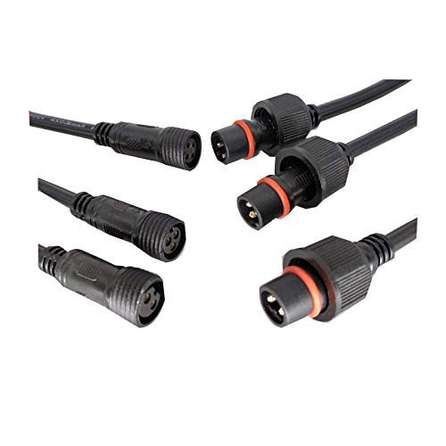 Davitu Terminals - 5/10/20/50 pairs Male to Female 2pin 3pin 4pin 5pin led Connector Waterproof IP68 BLACK Cable for LED Strips Light - (Color: 50 pairs, Pins: 4P)