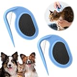 Lot de 2 Coupe noeud chat,Coupe noeud chat poil long,Coupe poil chat,Coupe poils perte,Toilettage pour Enlever Les Nœuds Poils De Chat,Convient aux chats, chiots et autres animaux à poils longs(Bleu)