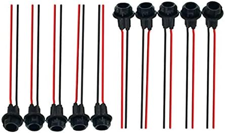 VNDEFUL 10 Pcs Car Truck Motorbike T10 W5W 194 LED Light Bulb Socket Pre-Wired Connector