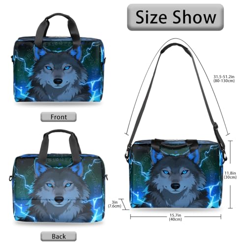 Bolso para laptop estilo étnico lobo 16 pulgadas miniatura 5