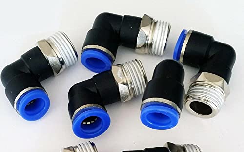 10 Pcs Pneumatic Male Elbow Connector Tube OD 1/2
