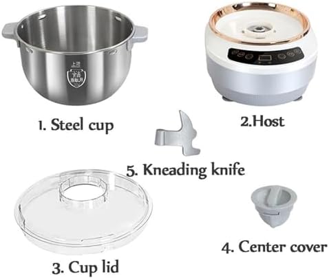 Dough Maker with Ferment Function, 5L/7L Stainless Steel Mixer - Non-Stick, Dough Kneading Machine with Timing Panel & Proofer, for Home Baking