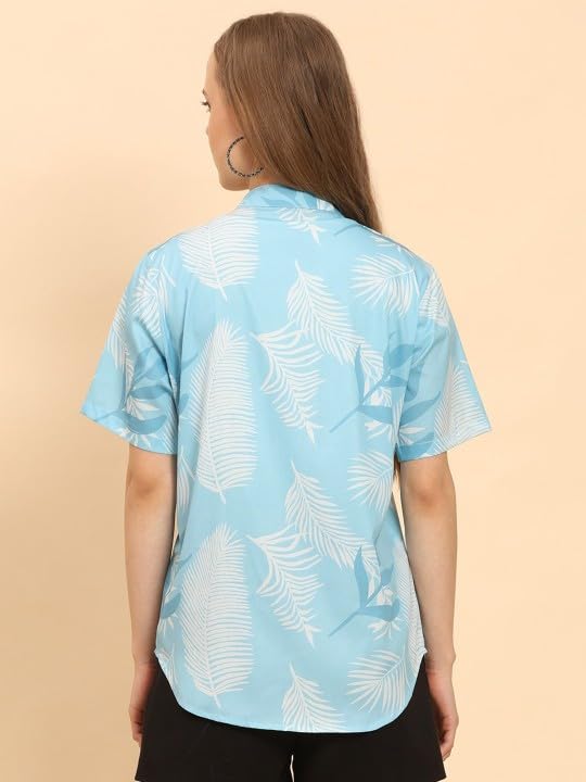 Image of Trendy Queen Printed Straight Mandarin Neck Shirt for Women's | Tops for Woman Shirts | Shirt for Women Stylish Western (SD780 S)