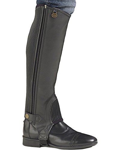 Ovation Boys' Equistretch Ii Half Chaps Black 16-18 US