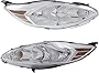 Evan-Fischer Headlight Set of 2 Compatible with 2011-2013 Ford Fiesta Clear Lens Halogen Composite With bulbs CAPA Driver and Passenger Side