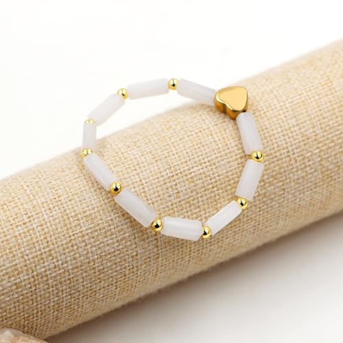 Image of Cuboid Love Elastic Bracelet, Crystal Energy Stone Anxiety Relief Yoga Jewelry for Women Male (Heart-shaped Charm Can Be Customized Name)