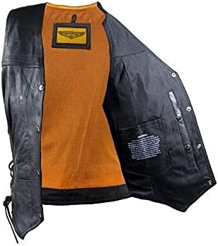 Miniatura 3 de Dream - Chaleco de cuero para mujer, 7 bolsillos, bolsillos laterales, bolsillo para pistola en el interior, regular, Regular