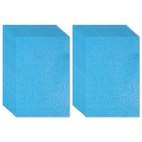 Feuille de mousse pailletée bleu clair EVA 2mm autocollante pour scrapbooking PATIKIL