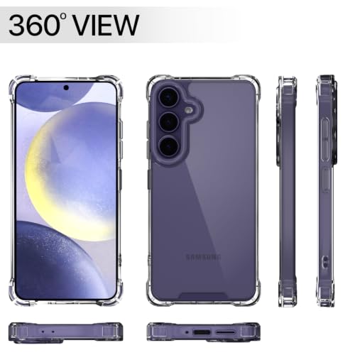 Image of Outlouders Back Cover for Samsung Galaxy S24 5G / S25 5G Clear Transparent PC + TPU Bumper Case with Raised Edges for Shockproof Protection (Transparent)