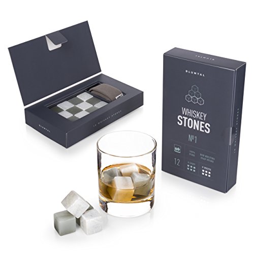 Blumtal whisky stenen, whiskey stone set - set van 12 whiskey stenen speksteen, whisky accessoires, ijsblokjes… - Afbeelding 4