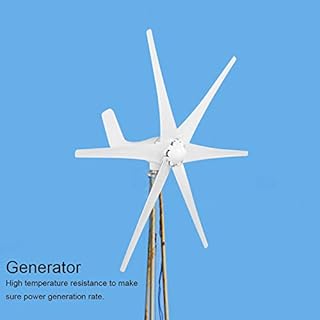 Wind Turbine Generator, Windmill Generator 1200W Wind Turbine Businesses 6 Blade Wind Controller Turbine Generator Kit for Boats, Terraces, Cabins or Home(White 12V),Dynamo