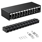 PBAEGAV Patch Panel 12 Port with 12pcs Cat6 Keystone Jack【EC Listed】 Unshielded No Rust and Durable (1U 12Port Cat6 Keystone Jack Unshielded)