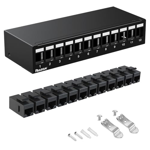 Panneau de brassage 4 ports avec 4 prises Keystone Cat6 blindées PBAEGAV