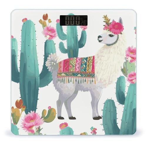 Báscula digital de baño con vidrio templado y pantalla LED clara miniatura 1