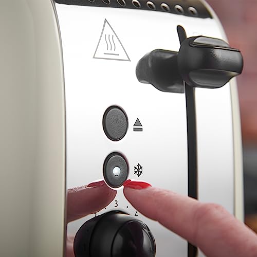 Russell Hobbs 2 Slice Lift & Look Toaster (Longer slots, 6 Browning levels, Defrost/Reheat/Cancel function, Removable Crumb Tray, 1670W, Cream & Stainless Steel Gloss finish) 26551 - Image 5